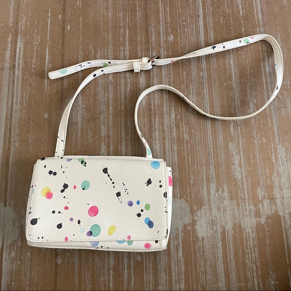 Desigual Handbags - Desigual Splatter Paint Fold Over Crossbody Purse Funky Casual Logo